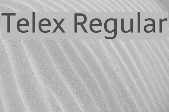 Telex Regular Font examples