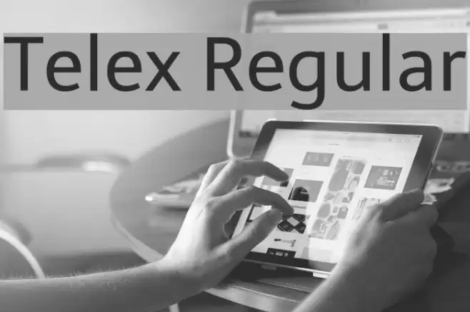 Telex Regular Font examples