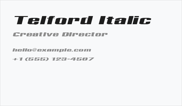 Telford Italic Business Card