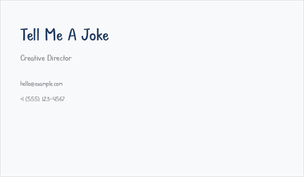 Tell Me A Joke Business Card