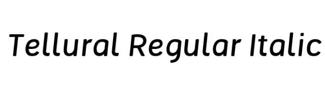 Tellural Regular Italic  Frei Schriftart Herunterladen