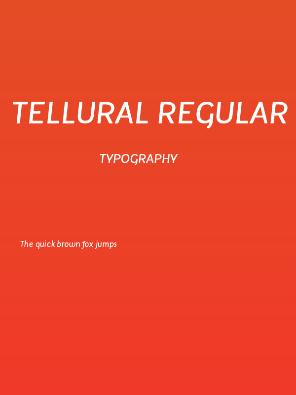 Tellural Regular Italic Poster