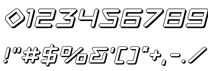 Tempest Apache 3D Italic Font OTHER CHARS