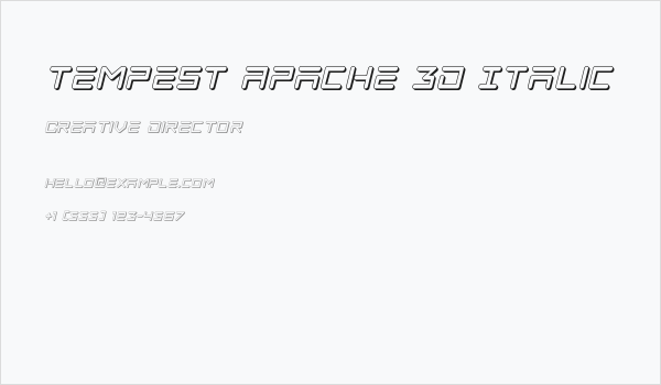 Tempest Apache 3D Italic Business Card