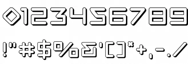 Tempest Apache 3D Font OTHER CHARS
