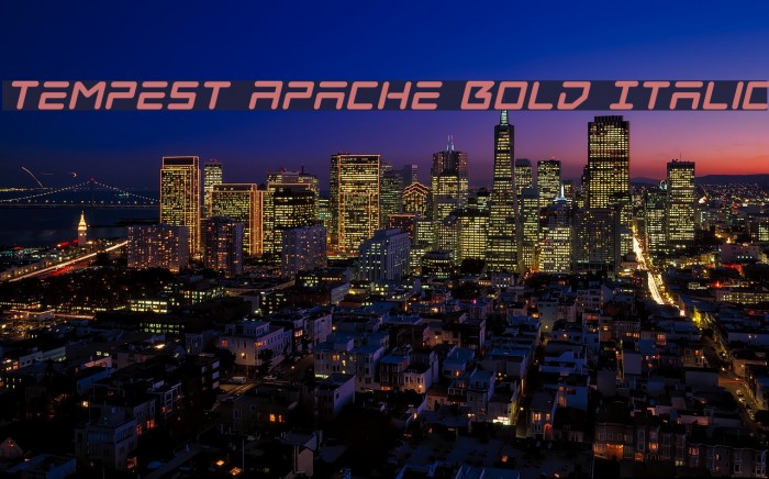 Tempest Apache Bold Italic Font examples