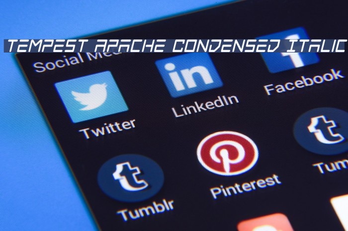 Tempest Apache Condensed Italic Example 3