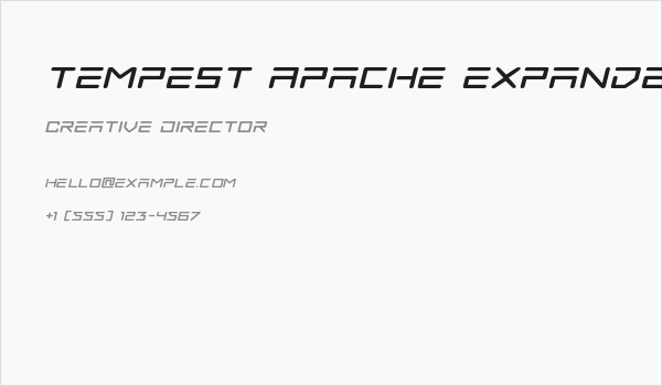 Tempest Apache Expanded Italic Business Card