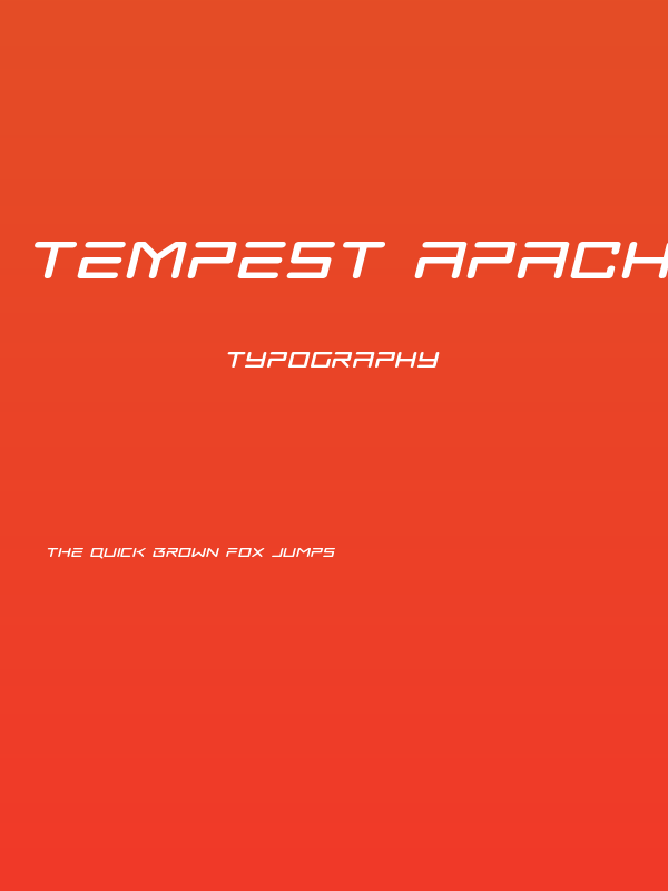 Tempest Apache Expanded Italic Poster