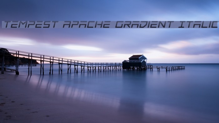 Tempest Apache Gradient Italic Font examples