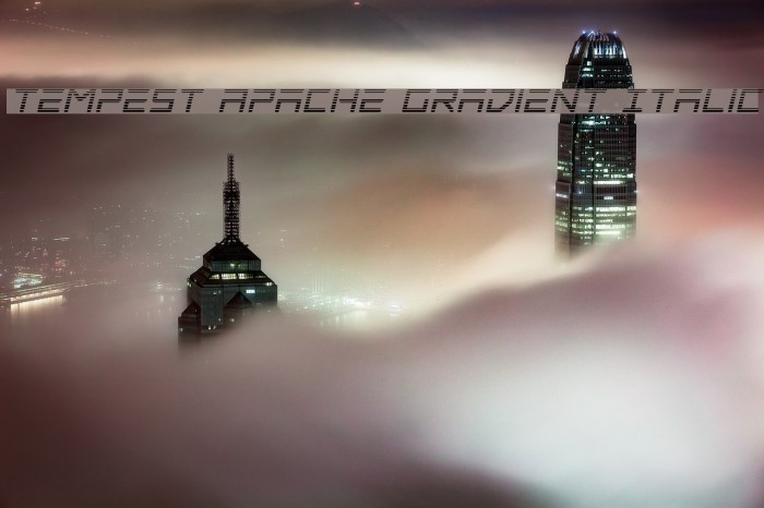 Tempest Apache Gradient Italic Font examples
