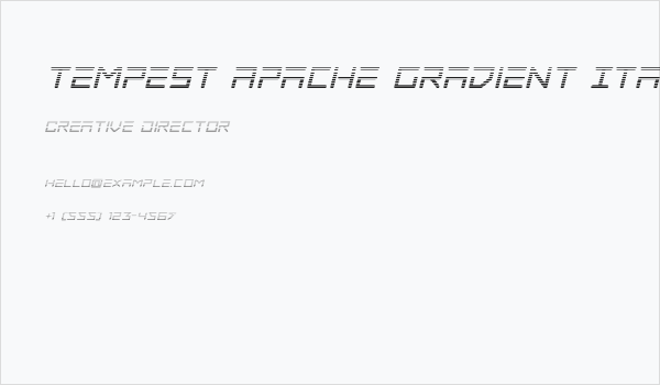 Tempest Apache Gradient Italic Business Card