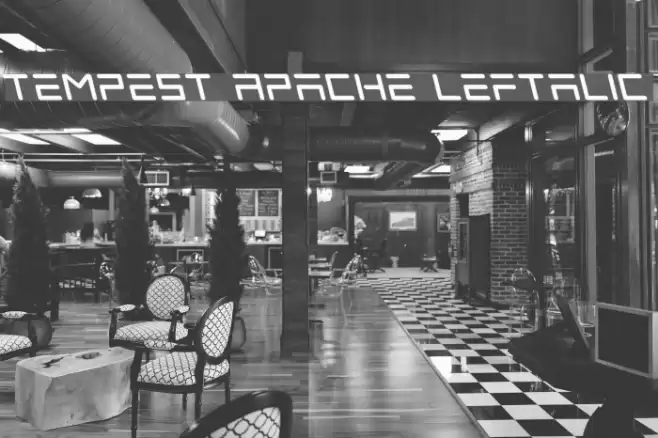 Tempest Apache Leftalic Font examples