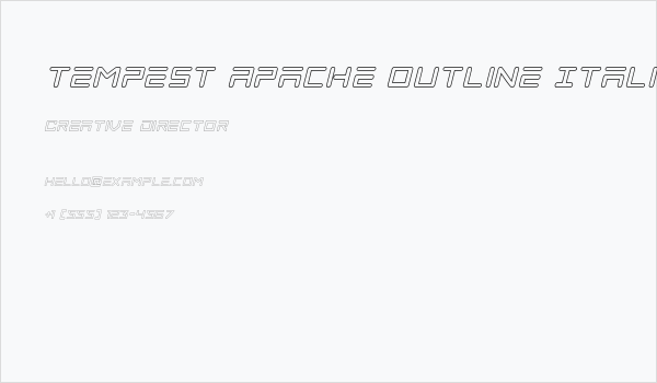 Tempest Apache Outline Italic Business Card