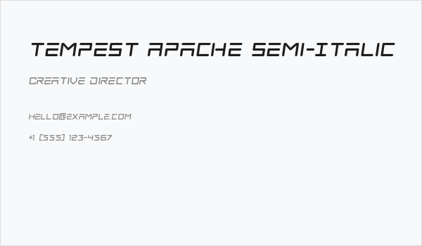 Tempest Apache Semi-Italic Business Card