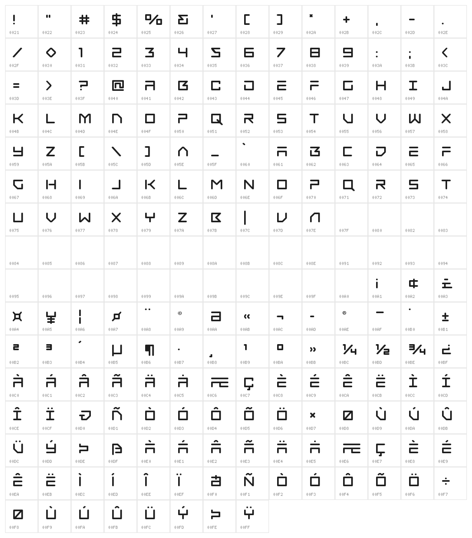 Tempest Apache Title Character Map