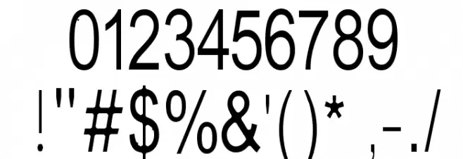 Tempest-narrow フォント その他の文字