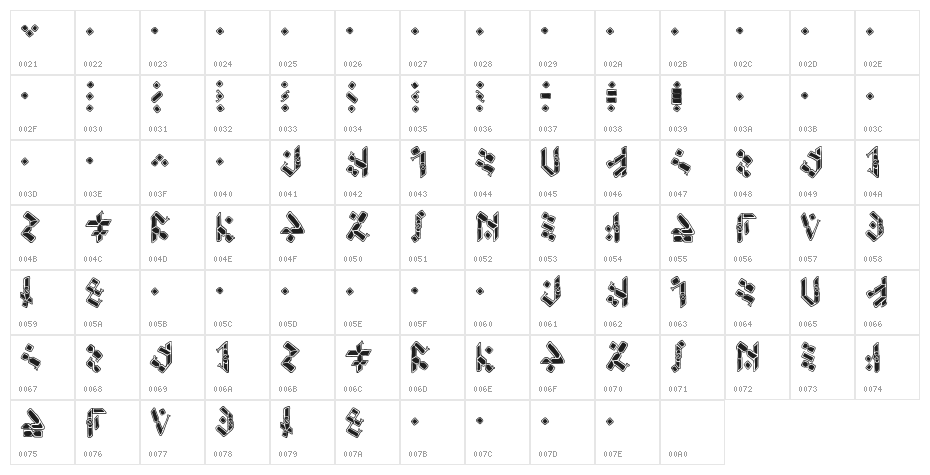 Temphis Knotwork Character Map
