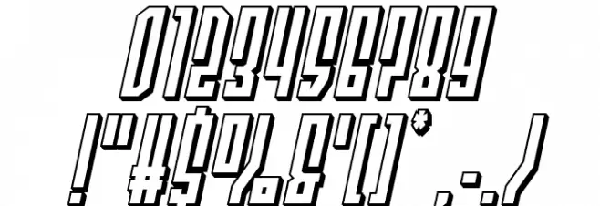 Templar Shield 3D Block Italic Font OTHER CHARS