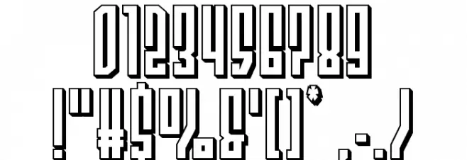 Templar Shield 3D Block Font OTHER CHARS