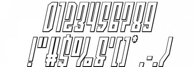 Templar Shield 3D Italic Font OTHER CHARS