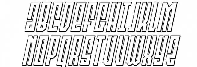 Templar Shield 3D Italic 字体 大写