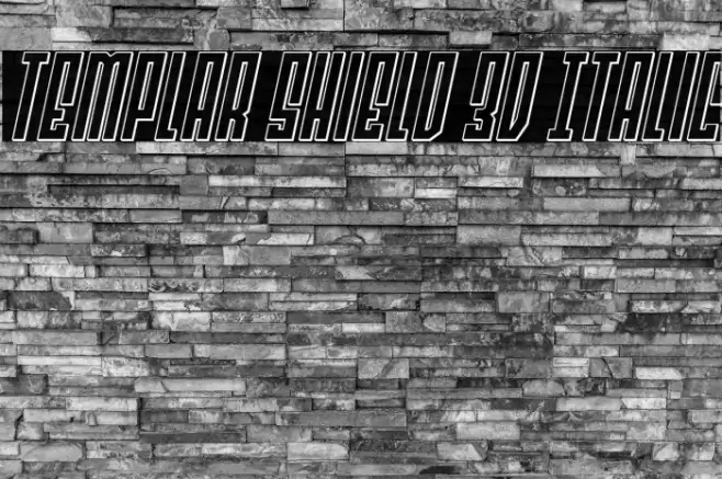 Templar Shield 3D Italic Font examples