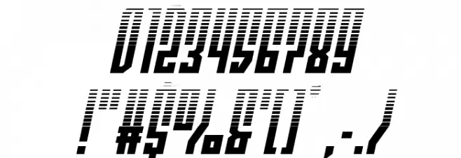 Templar Shield Halftone Italic Font OTHER CHARS