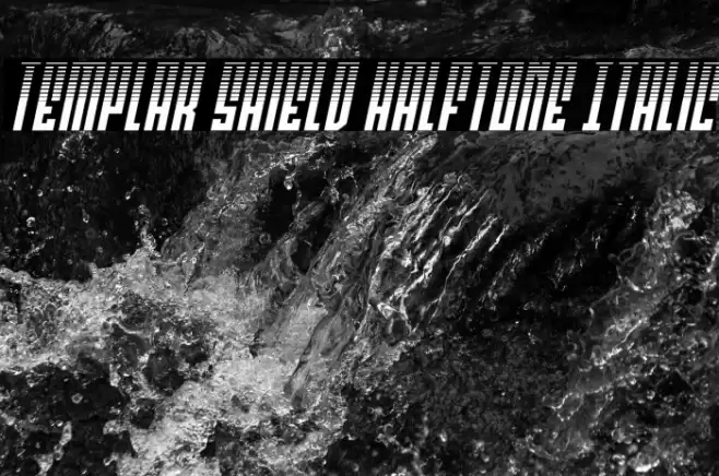 Templar Shield Halftone Italic Font examples