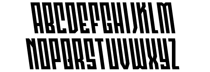 Templar Shield Semi-Leftalic Font LOWERCASE