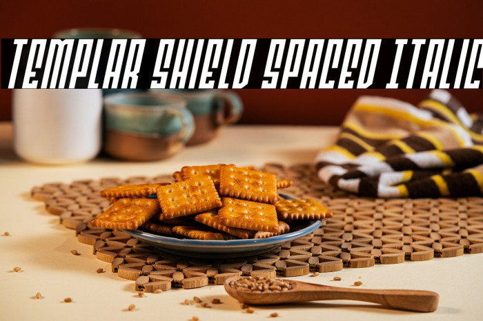 Templar Shield Spaced Italic Example 1