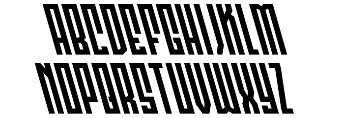 Templar Shield Super-Leftalic Font LOWERCASE