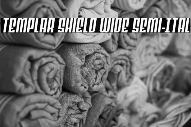 Templar Shield Wide Semi-Ital Font examples