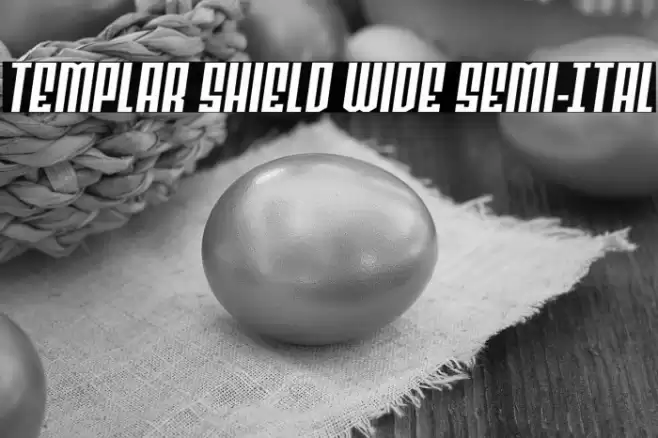 Templar Shield Wide Semi-Ital Font examples