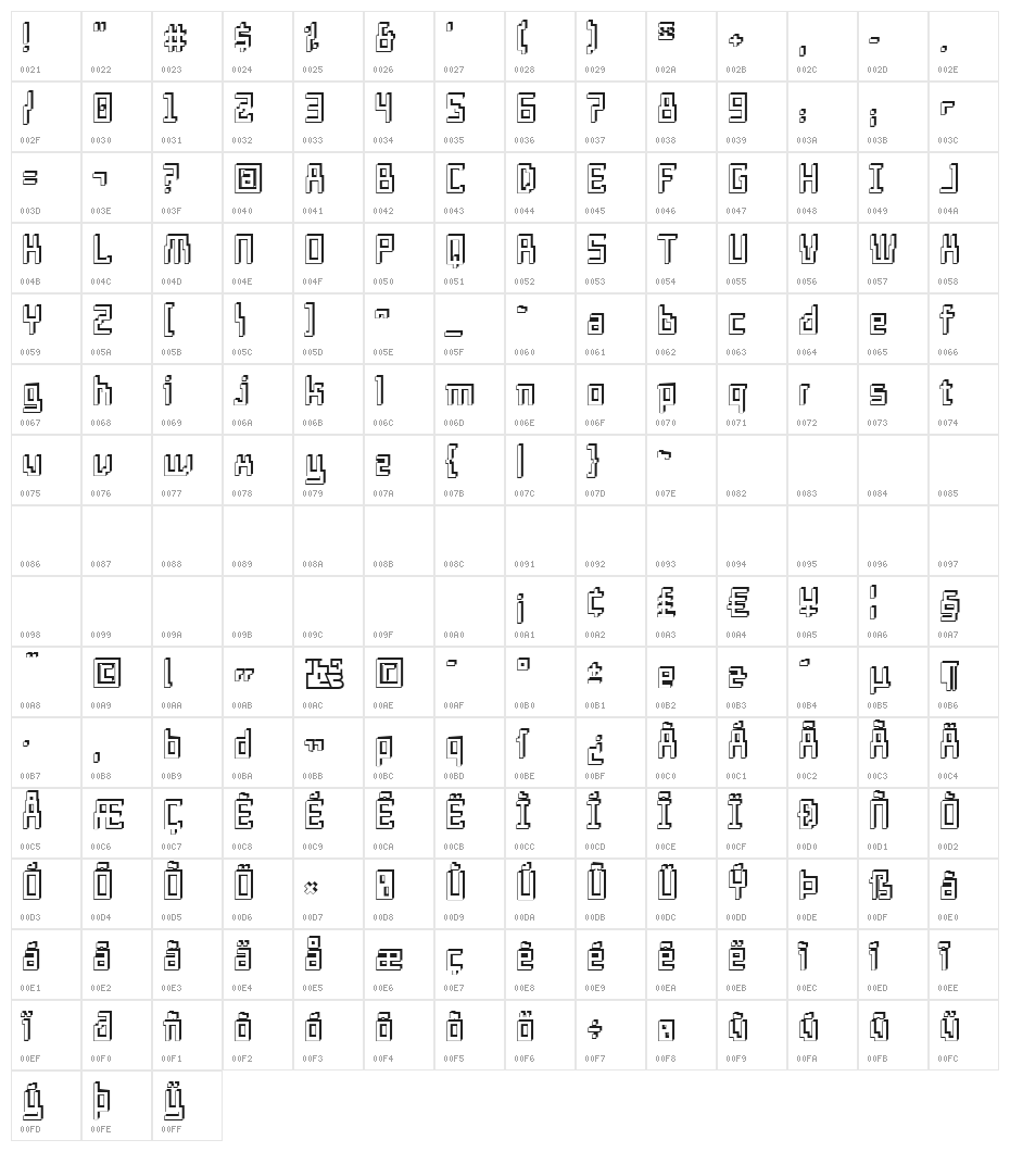 Templo Sombra Character Map