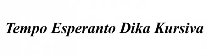 Tempo Esperanto Dika Kursiva  Frei Schriftart Herunterladen
