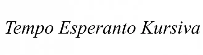 Tempo Esperanto Kursiva  Frei Schriftart Herunterladen