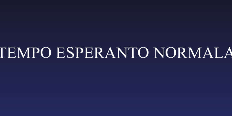 Tempo Esperanto Normala Social Header