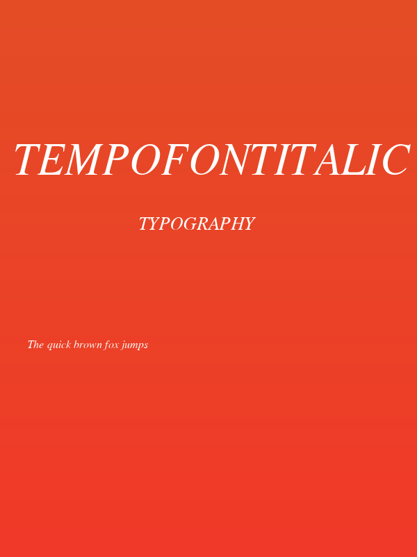 TempoFontItalic Poster