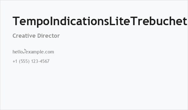 TempoIndicationsLiteTrebuchet Business Card