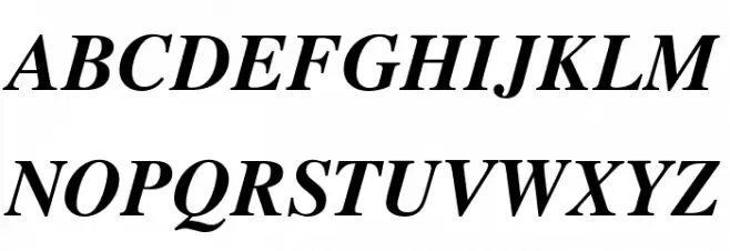 Tempora LGC Unicode Bold Italic Caratteri MAIUSCOLE