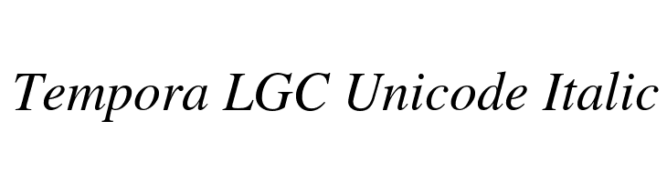 Tempora LGC Unicode Italic Font