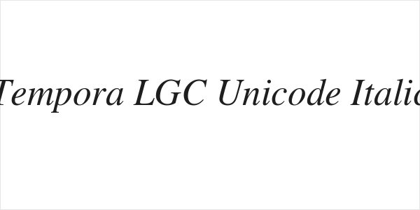 Tempora LGC Unicode Italic Logo