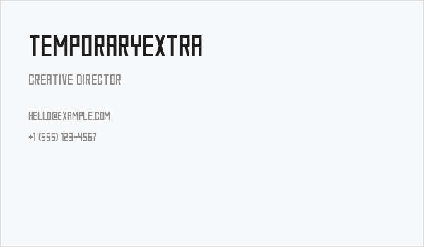 TemporaryExtra Business Card