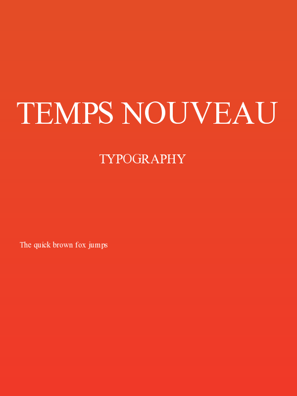 Temps Nouveau Poster