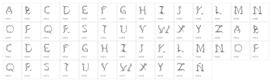 TenCHCeliber Character Map