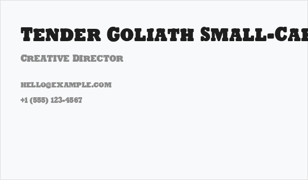 Tender Goliath Small-Caps Business Card