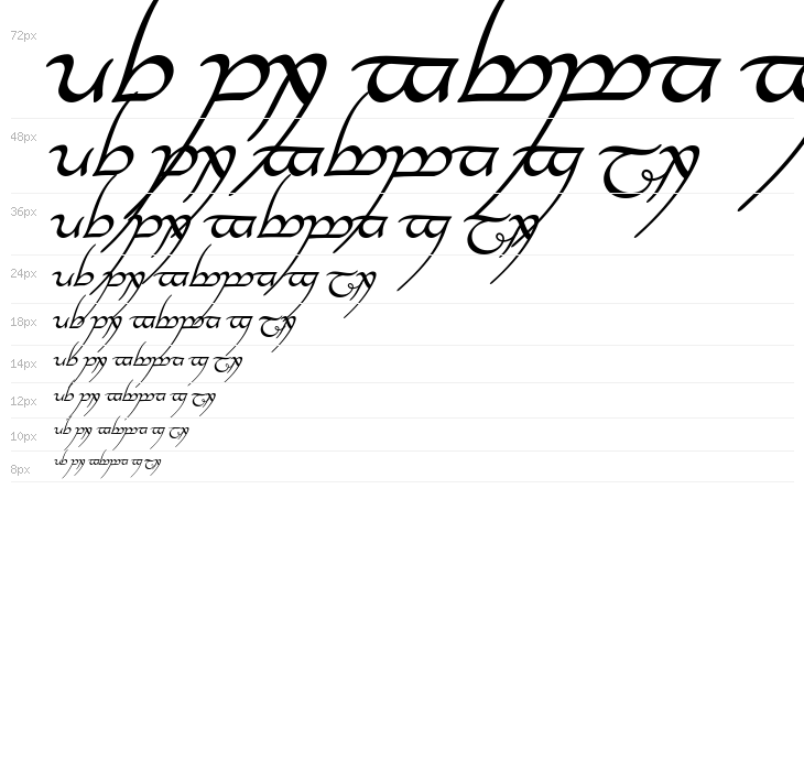 Tengwar Annatar Alt Italic Waterfall