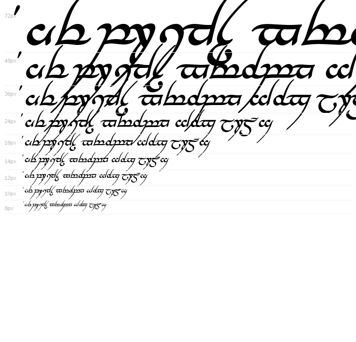 Tengwar Annatar Bold Italic Waterfall