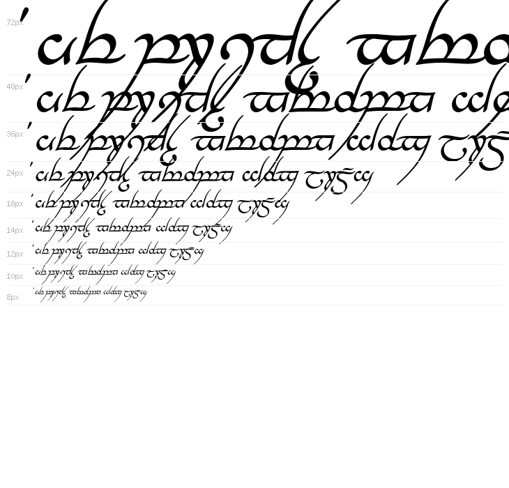 Tengwar Annatar Italic Waterfall